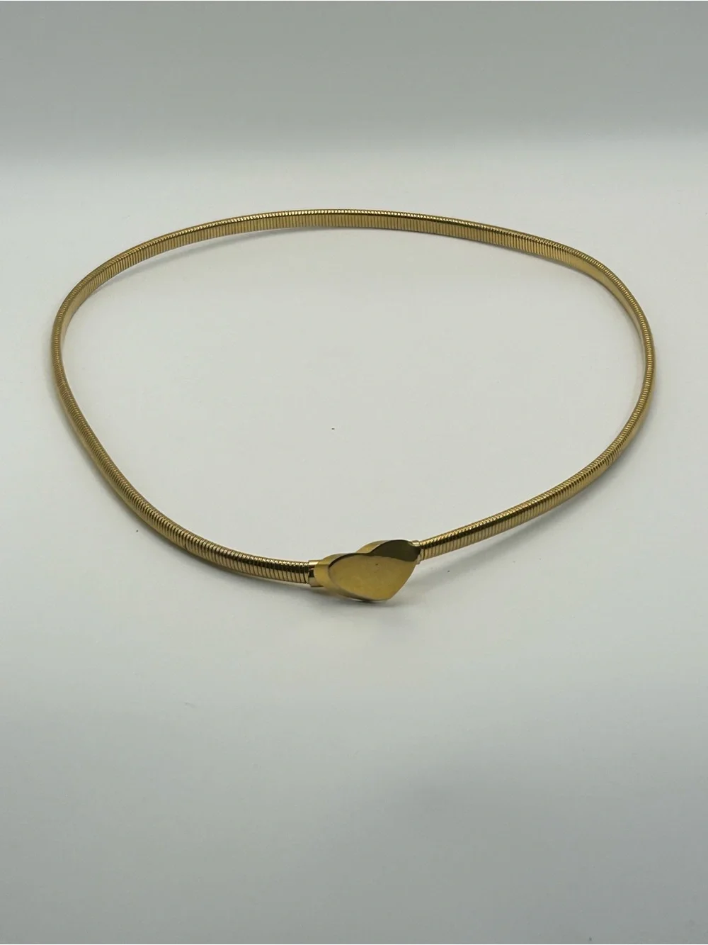Vintage Gold-tone Snake Chain Waist Belt Heart Shaped Clasp 24